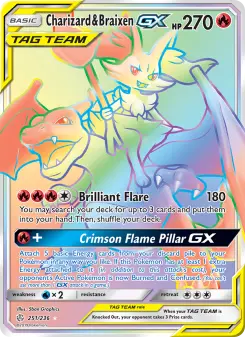 Charizard & Braixen GX — Cosmic Eclipse