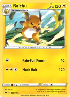 Raichu — Sword & Shield